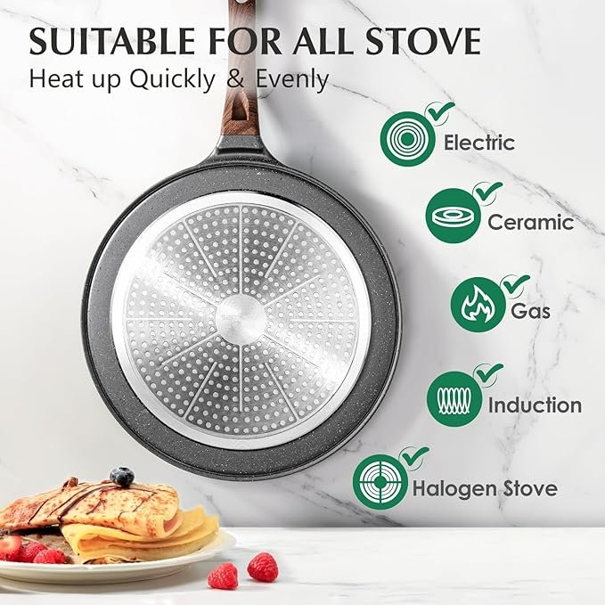 Brand SENSARTE Material Granite,Stainless Steel,Aluminium,Bakelite Special Feature Non Stick, Gas Stovetop Compatible, Electric Stovetop Compatible, Induction Stovetop Compatible Color Gray Capacity 10 Inches - Image 5